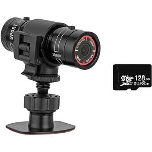 Actiecamera F9 Actie Camera HD 1080 P Fiets Motorhelm Camera Outdoor Sport DV Video DVR Audio Recorder Dash Cam for Auto Fiets (Color : Camera Add 128G, Size : XS)