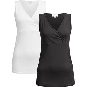 Herzmutter zwangerschaps- en voedingstop - 6700 (Zwart | Wit, M)