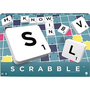 Scrabble Crossword - Classic Board Game - 100 Letter Tiles - 4 Racks - 1 Letter Bag - Instructions Included - for 2 to 4 Players - Gift For Kids 10 +, Y9592, Pack of 1