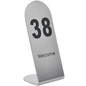 Roestvrijstalen tafelnummers voor tenten, 2 stijlen, L-type/V-type, metalen bordenplaten tabelnummer - Cyclus gebruikt(L Type,1-100)