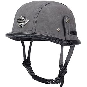 Motorhelm, Open helm geschikt for cruiser, bromfiets, scooter, ATV, volwassenen, mannen, vrouwen, jethelm, ECE-goedgekeurd H, M = 55-56 cm(E,M=5556CM)