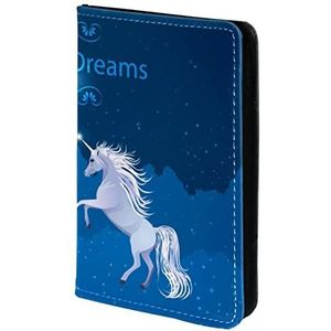 Sweet Dreams Galaxy Eenhoorn Paard Gepersonaliseerde Paspoort Houder Paspoort Cover Paspoort Portemonnee Reizen Essentials, Meerkleurig, 11.5x16.5cm/4.5x6.5 in