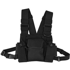Radios Harness Chest Case met 2 Chest Pack, handsfree verstelbare tas Hangende nylon walkietalkie borsttas, voor politie, productiewerkplaatsen, bouwplaatsen