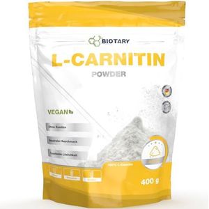 L-Carnitine Pure 400 g - zuiver poeder zonder toevoegingen - 133 porties 3000 mg carnitinepoeder - 100% L-carnitine tartraat - laboratorium getest - veganistisch - hoge dosis - premium kwaliteit