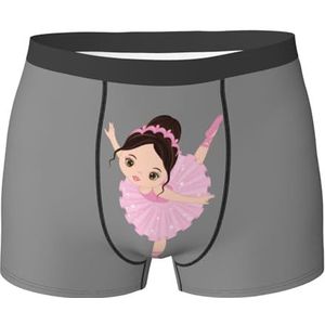 ZJYAGZX Kleine Ballerina Dansende Meisje Print Mannen Zachte Boxer Slips Shorts Viscose Trunk Pack Vochtafvoerend Heren Ondergoed, Zwart, XL