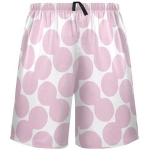 LI ZHI XIN Herenpyjamabroek, korte pyjamabroek, zomer casual shorts, elastische tailleband met trekkoord, rechte losse pasvorm met 2 zakken, S-XXL vintage stippen, Meerkleurig, S