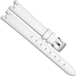 dayeer Echt lederen horlogeband voor Anne Klein Notch AK Girl Eenvoudige elegante riem Retro horlogeband met kleine wijzerplaat (Color : White-steel, Size : 12mm)