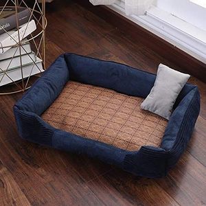 Hongtai Dog Bed For Cat Hond Slapen Lounger Mat Puppiekennel Pet Slaapbank Cute Pet Bed For Katten En Hond Geschikt For Alle Seizoenen (Color : Blue, Size : 50cmx40cm)