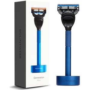 Bolin Webb Generatie Scheermes - Scheermesjes Gilette Fusion5 ProGlide - Aluminium Standaard - Bekroond Product - Blauw