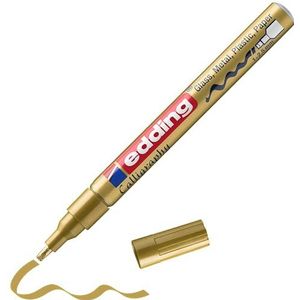 edding 753 glanslakmarker kalligrafie - goud - 1 lakmarker - kalligrafiepunt 1-2,5 mm - lakstift voor glas, steen, kunststof, papier - waterbestendig, sterk dekkend - bullet journals, handlettering