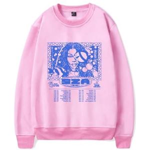 IZGVLELIHN SZA Merch Sweatshits Mannen Vrouwen Mode Trainingspak Unisex Cool Lange Mouwen Dunne Truien, roze, L