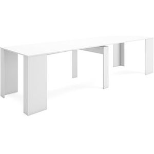 Skraut Home | Uitschuifbare Consoletafel | Console table | 300 | Voor 14 personen | Tafel | Moderne stijl | Wit