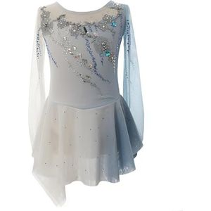 Elegante Kunstschaatsjurk for Meisjes, Damesjurk Met Hoge Elastische Strasssteentjes Versieren Ijsschaatsjurk for Wedstrijden(4XL)
