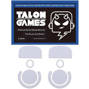 2 sets TALONGAMES afgeronde gebogen randen muisvoeten schaatsen compatibel met Logitech G Pro X Superlight Gaming Muis Voeten Vervanging, 0,8 mm, Puur PTFE Materiaal met Super Gladde Glide Pads