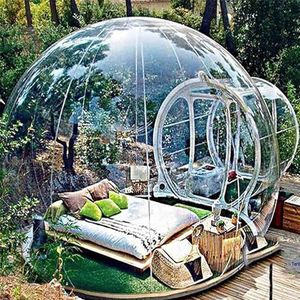 Opblaasbare Bubbeltent voor buiten ， Opblaasbare bubbeltent met blower, transparante buitenkampeerkoepel for sterrenkijken, 4 tot 6 meter(C,5M)