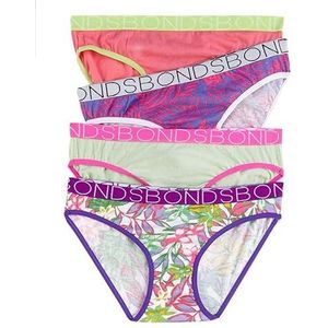 Bonds Meisjes 4 Pack Bikini Ondergoed - Summer In Air, Meerkleurig, 6-8 jaar