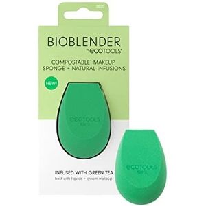 EcoTools Groene thee bioblender, composteerbare en biologisch afbreekbare make-upspons, voor foundation en basisdekking, huidkalmerende, natuurlijke infusie, dierproefvrij en veganistisch, 1 stuks