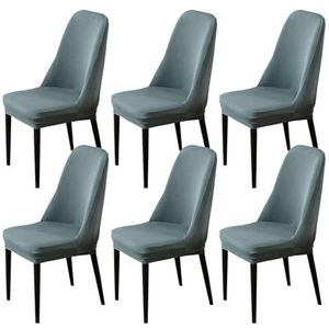 Eetkamerstoelhoes, eetkamerstoelhoezen, 4-pack eetkamerstoelhoezen polyester, stretchstoel hoes afneembare accentstoel hoes for woonkamer hotel-groenblauw-set van 4(Color:Gray Green)
