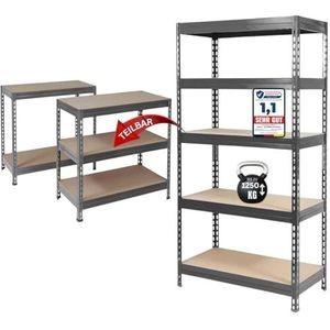 KARAT rek voor zware lasten - steekrek, kelderrek, magazijnrek, werkbank - draagvermogen tot 1250 kg - snelle montage en stabiel (antraciet-grijs, 220 x 120 x 45 cm)