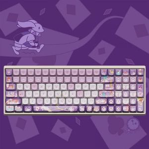 QPSJXN Aanpasbaar Touch mechanisch toetsenbord, Triple Mode 100/68, 2,4 g, draadloze bekabeld, MX Red Switch Hot Swap Compatibel Gamer Keyboard (100 Keyboard-3)