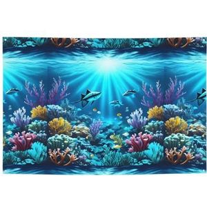 Onderzeeër Coral Rays Vakantie Banner 120x180cm, Voor Moederdag Engagement Anniversary Party Indoor En Outdoor Decoratie