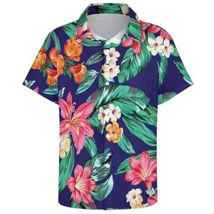 Koel en Absorbeer Zweet Hawaiiaanse Tropische Shirts voor Heren, Zomer Ademende Korte Mouwen, Strandvakantie Casual T-shirt (Color : Color 2, Size : XL)