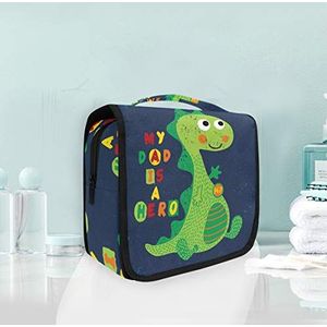 Baby groene dinosaurus opknoping opvouwbare toilettas make-up reisorganisator tassen tas voor vrouwen meisjes badkamer