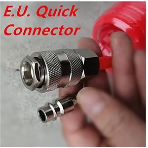 Snelle connector, PU Tube polyurethaan luchtcompressor slang buis flexibele lente spiraal pijp 8 * 5 (Color : EU Connector, Size : 12M with connector)