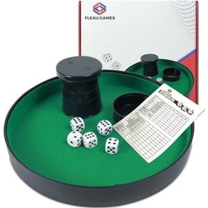 Fleau Games Yathzee set met Scoreblok - Dobbelsteenbak - 100 Scorebladen - Gezelschapsspel - Pitjesbak - Dobbelspel