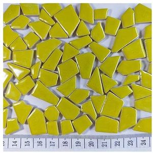 Glazen tegels 510g veelhoek porselein mozaïek tegels doe-het-zelf ambachtelijke keramische tegel mozaïek maken materialen 1-4 cm lengte, 1 ~ 4 g/stuk, 3,5 mm dikte mozaïek tegels (kleur: lichtgroen
