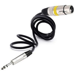 6,35 mm jack plug 3-pins mannelijk naar XLR vrouwelijk 1/4 inch stereo microfoon aansluitkabel naar XLR-kabel 1 stuk (kleur: zwart geel, maat: 0,5 m)