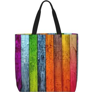 OdDdot Bedrijf Boerderij Tractor Print Tote Bag Voor Vrouwen Opvouwbare Gym Tote Bag Grote Tote Tassen Vrouwen Handtas Voor Reizen Sport, Kleur Houten, Eén maat