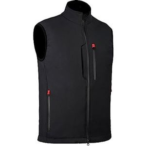 Ambick Krayz outdoor softshellvest met winddichte fleecevoering, ideaal mouwloos loopvest voor golfen en wandelen, zwart, 3XL