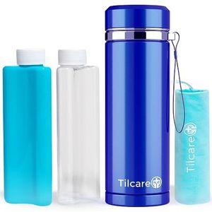 Insuline Koelbox Reiskoffer van Tilcare - 74H Herbruikbare Pen Vriesfles - Grote TSA Goedgekeurde Hard Shell Medicatie Koelbox - Noodgeval 14H Fles - Houdt tot 4 Diabetische Pennen & Medische Flacons