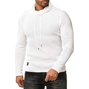 Red Bridge gebreide trui voor heren, rolkraag, pullover, schouderlijnen, wit, M