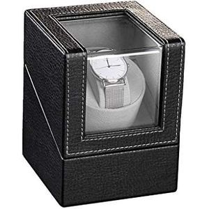 Horloge automatisch enkele watchwinder opwindbare watchwinders stofdichte doos lederen displaydoos handgemaakt - zwart/bruin