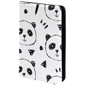 Gepersonaliseerde Paspoorthouder Paspoorthoes Paspoort Portemonnee Reizen Essentials Panda Zwart wit, Meerkleurig, 11.5x16.5cm/4.5x6.5 in