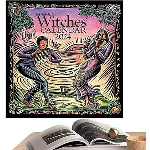 Llewelly-ns Wandkalender, heksenkalender 2024, heksenkalender 2024, heksenkalender, creatieve 12 maanden familieplanner, kalender 2024, heksenkalender, kunst voor geschenken