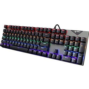 N+B L300 Mechanisch Toetsenbord Bedraad Gaming Toetsenbord RGB Mix Backlit 104 Blauwe Schakelaar