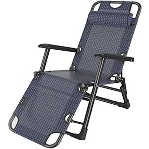 GEIRONV Zero Gravity-fauteuils,178×52×25 Cm voor Terrasterrastuinen met Hoofdkussen Ligstoel Kantoor Balkon Lunchpauze Stoel Fauteuils (Color : Blue, Size : 178x52x25cm)