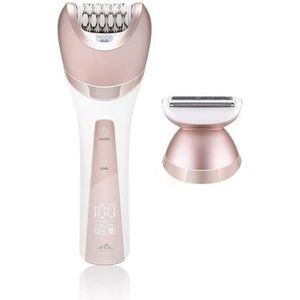 ETA Epileerapparaat, compact epilatorapparaat met scheeropzetstuk, 30 pincetten, 4 uur batterijduur, trimopzetstuk, geïntegreerd licht, reistas, Fenite epilator