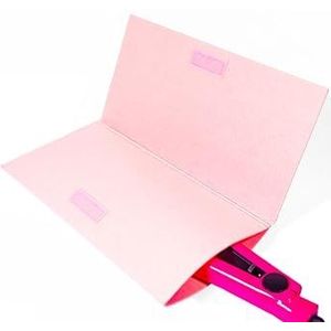 Glamza Stijltang Mat & Pouch - Gemaakt van Hittebestendig Veiligheid Vilt - Ideaal voor Thuis & Reizen (Roze)