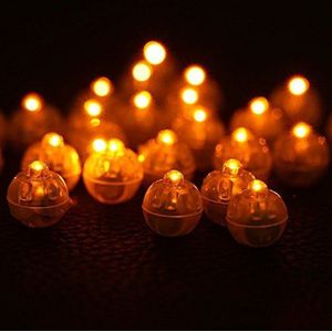 100 Stks/partij Led Ronde Ballon Lights Flash Ball Lampen Ornament Kerst Bruiloft Decoratie (Kleur: Geel)