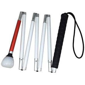 Aluminium Inklapbare in 7 Delen Blindenstok,Opvouwbare Mobiliteitsstok,Witte Stok