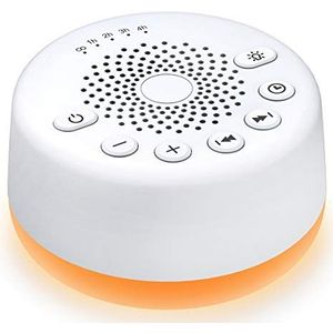 Easysleep White Noise Machine inslaaphulp met 25 rustgevende geluiden en nachtlampje, witte ruismachine met geheugenfunctie, 32 volumeniveaus en 5 timers, wisselstroom of USB-aangedreven