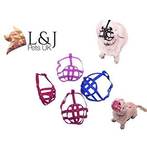 L&J Pets Uk Hond Snuit voor Shih Tzu, Mopshond en andere vlakke gezicht korte snuit hond (M1, Rood)