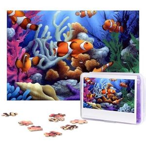 Cartoon clown vis puzzels 300 stuks gepersonaliseerde legpuzzels foto's puzzel voor familie foto puzzel voor volwassenen bruiloft verjaardag (74,9 cm x 50 cm)