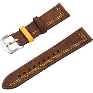 horlogebandjes, lus horlogebandje, 20 mm/22 mm handgemaakte vintage lederen horlogeband pin gesp polsband accessoires for klassiek analoog horloge (Color : Type P13, Size : 22mm)