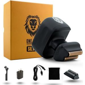 Skull Shaver One Lion PRO Gezichtsscheerapparaat voor Mannen - Elektrisch Scheerapparaat met Getrapte Dubbele Folie, Zilver