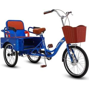 Zware 3-wielfiets for volwassenen, 20 inch single speed cruiser-trike met grote mand, eenvoudig te monteren veilige driewieler, for dames, heren, senioren(Color:C)